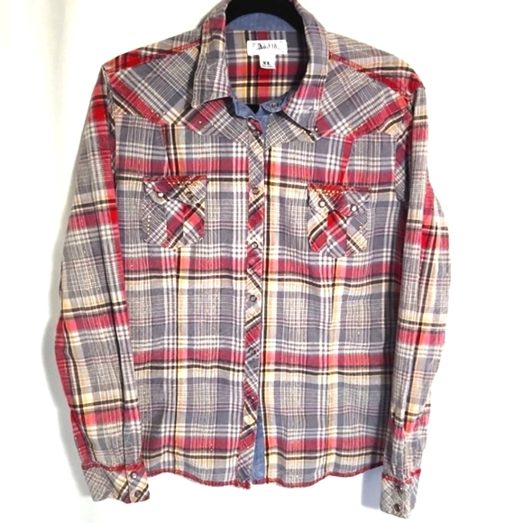 Adiktd 100% Cotton Western Plaid Shirt Size XL - Picture 11 of 11